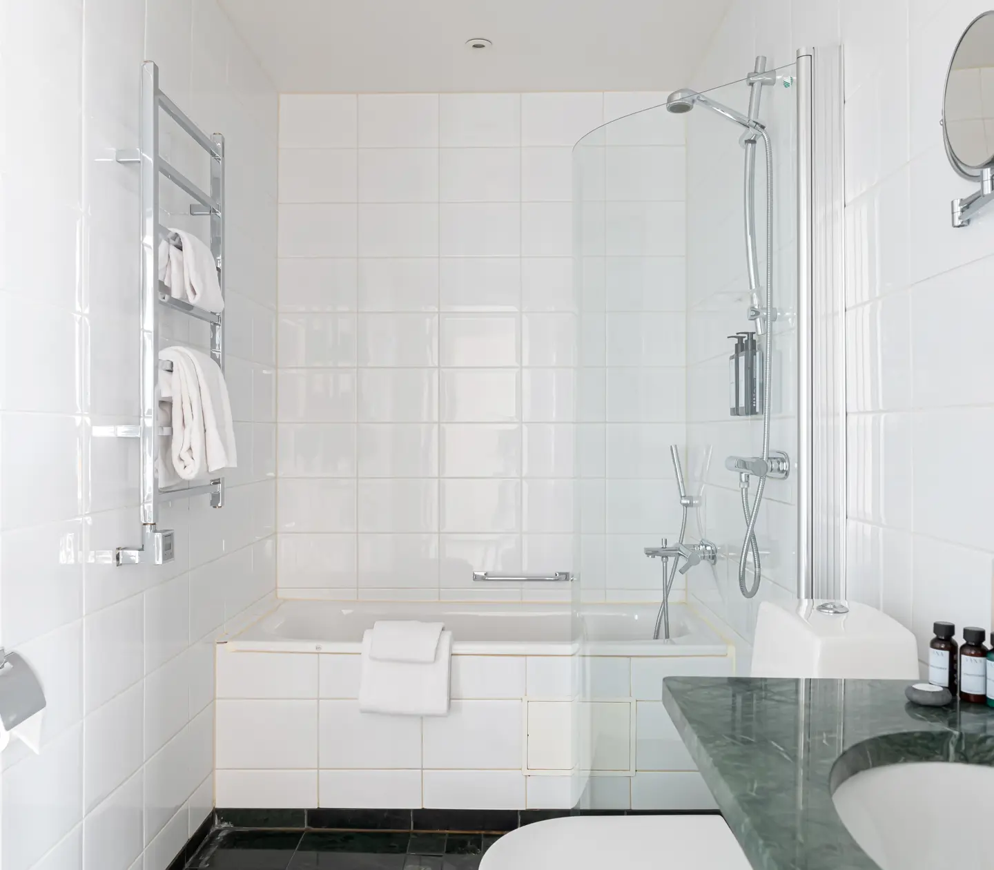 Bright bathroom with bathtub and sink