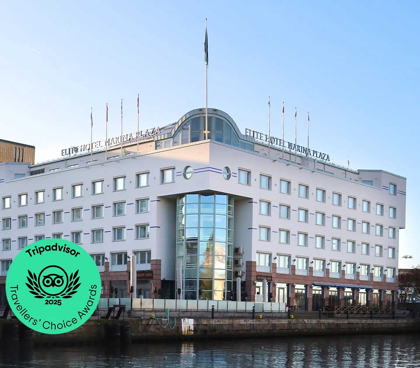 Vita fasaden av Elite Hotel Marina Plaza