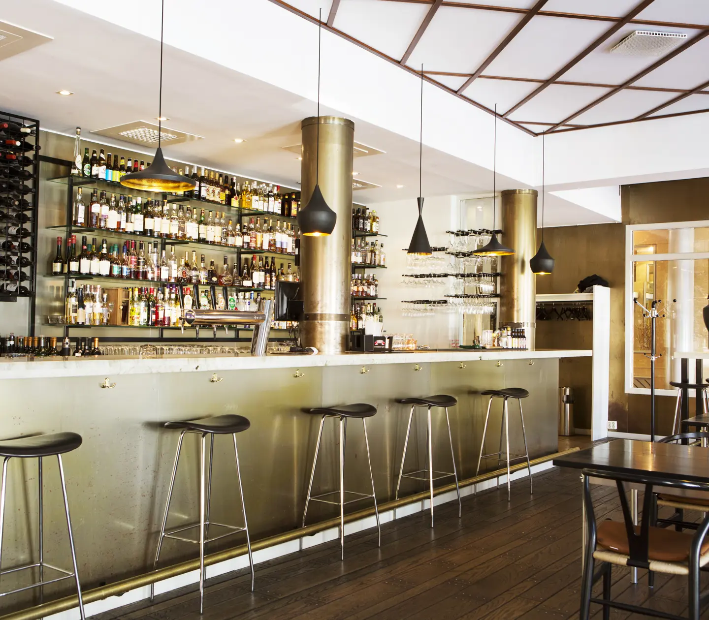 Restaurant environment with bar counter and seating