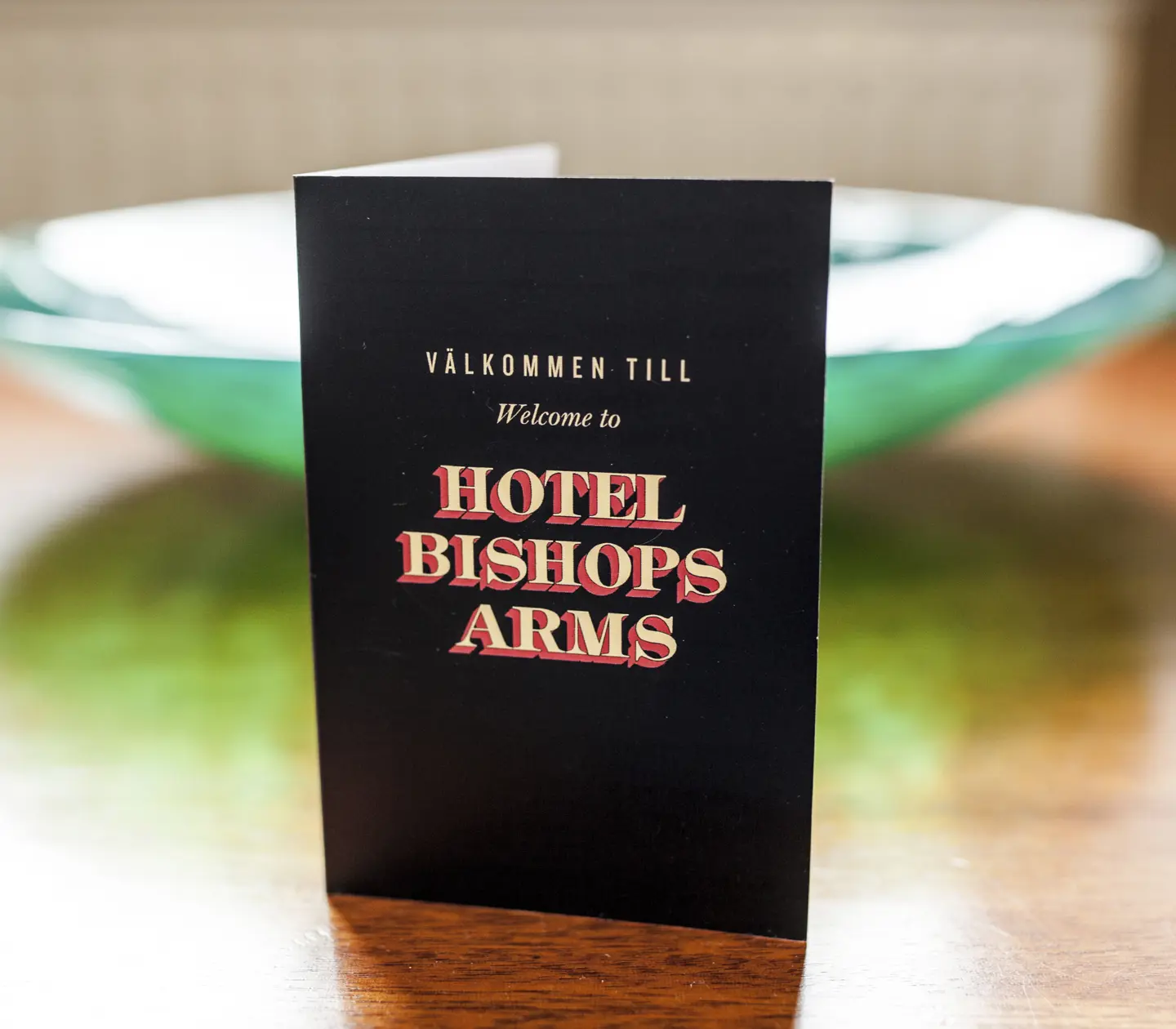 Close-up of sign reading "Welcome to Hotel Bishops Arms"