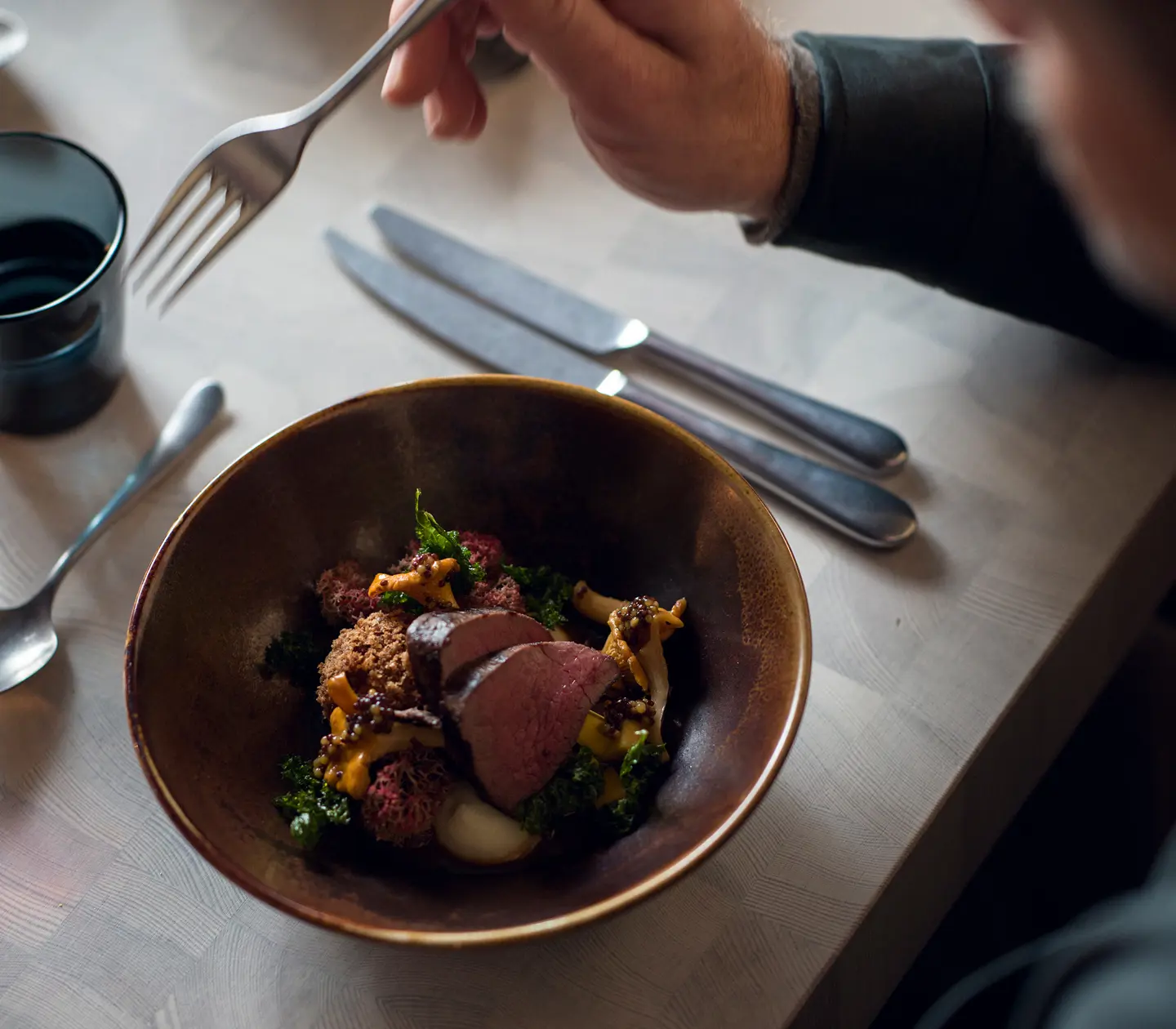 Plate of food at restaurant Mandel