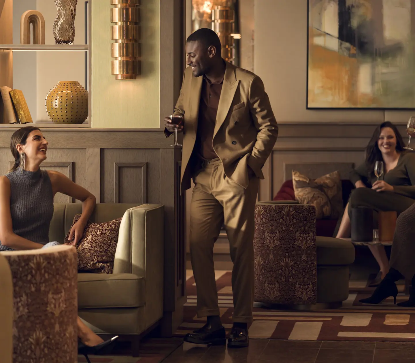 Colleagues enjoying a conference coffee break