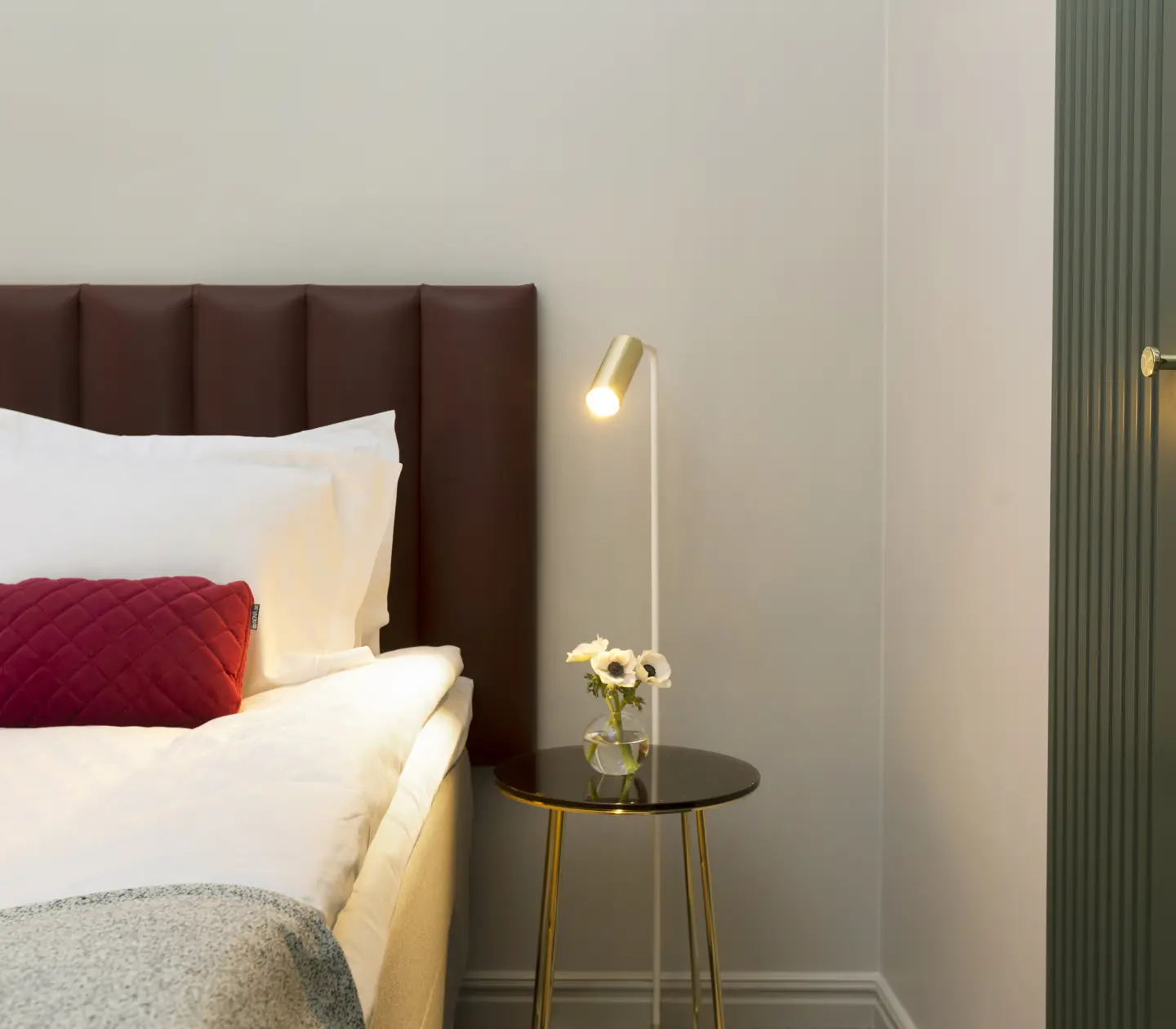 Beautifully made double bed