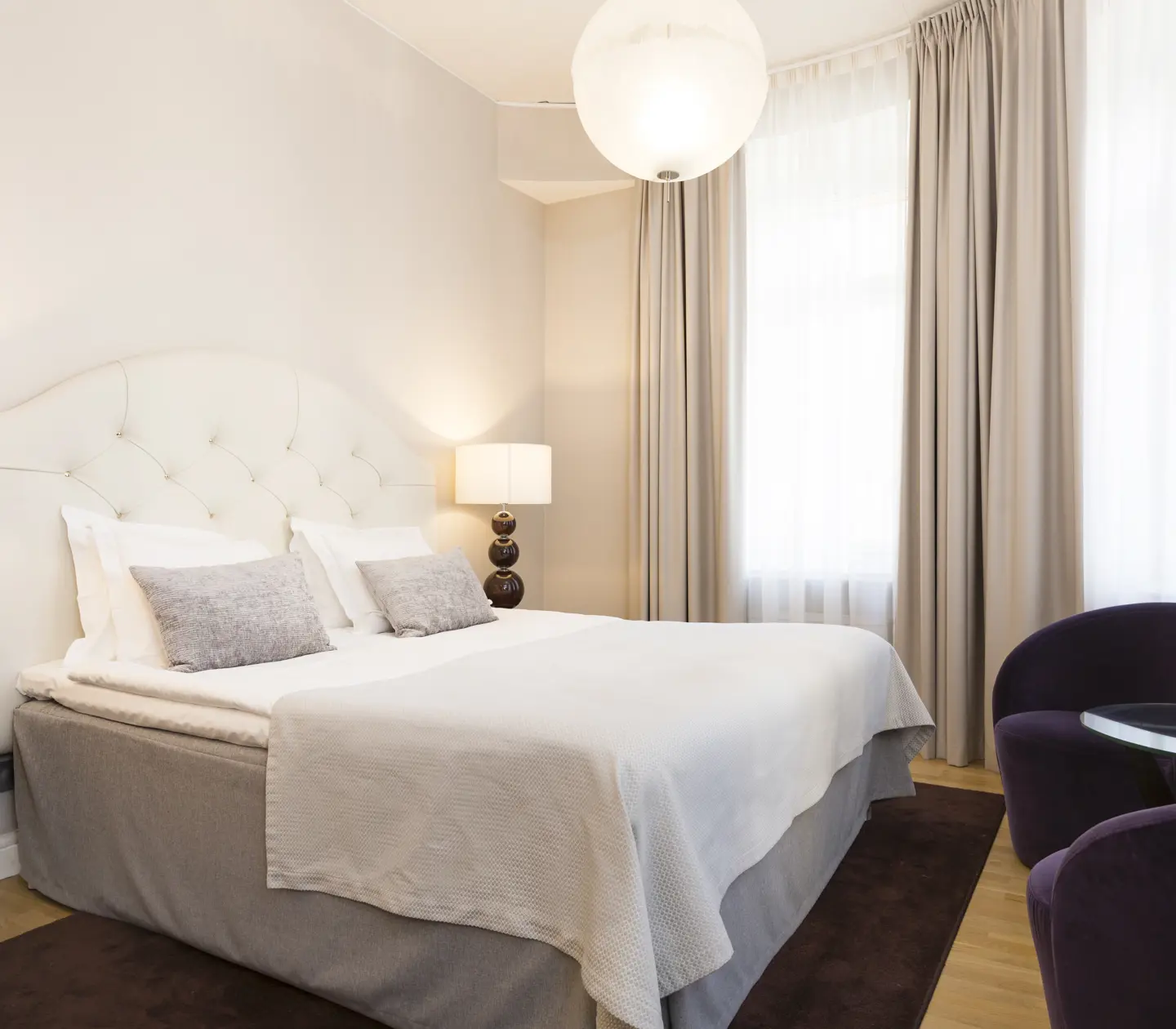 Bright, beautifully decorated room with double bed