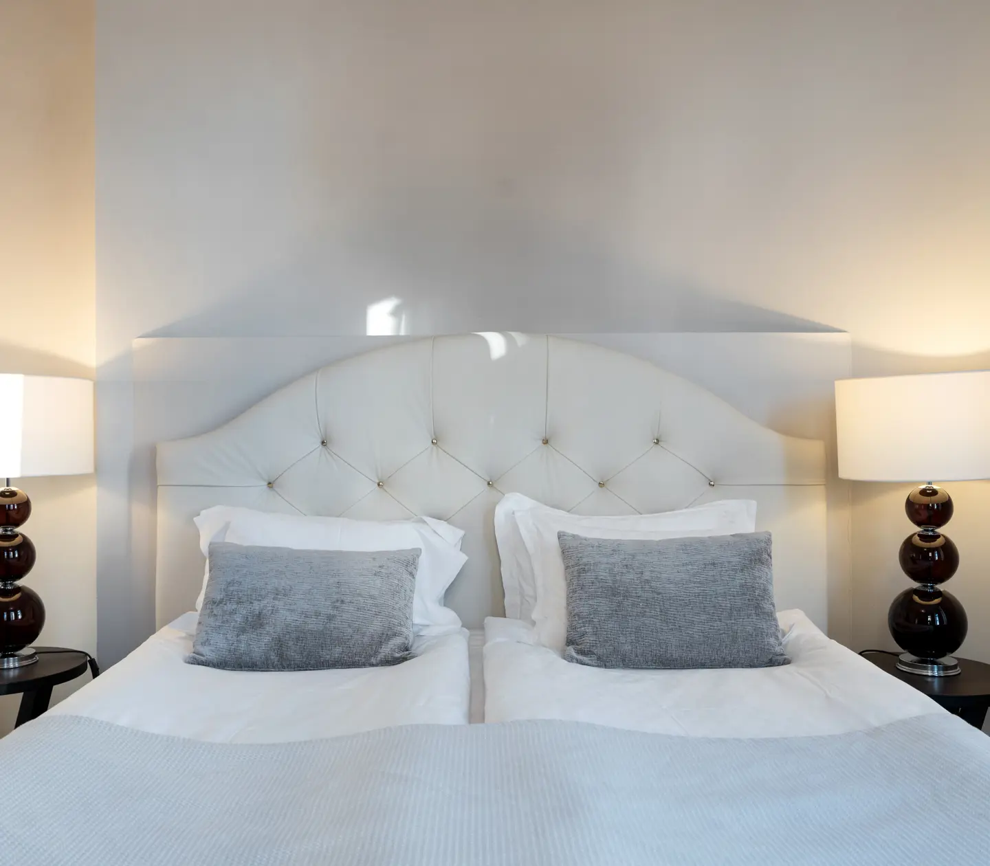 Beautifully made double bed