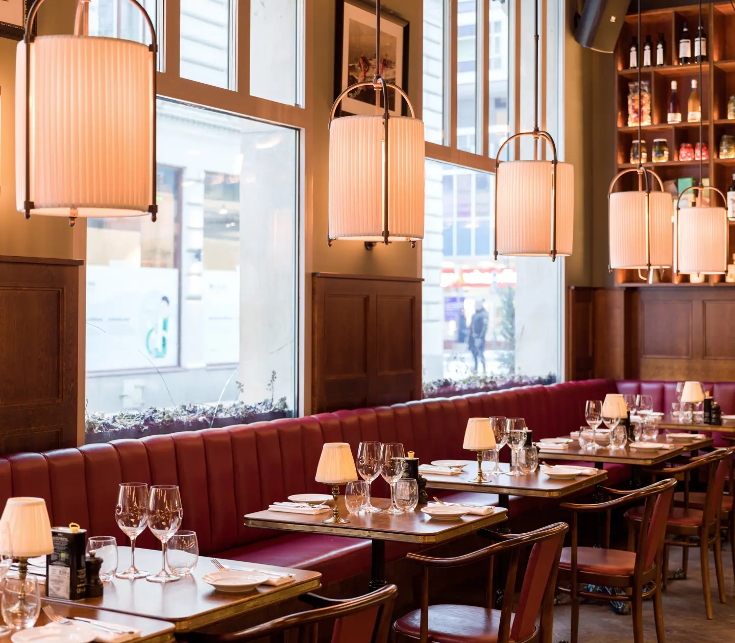 Tables and chairs at restaurant