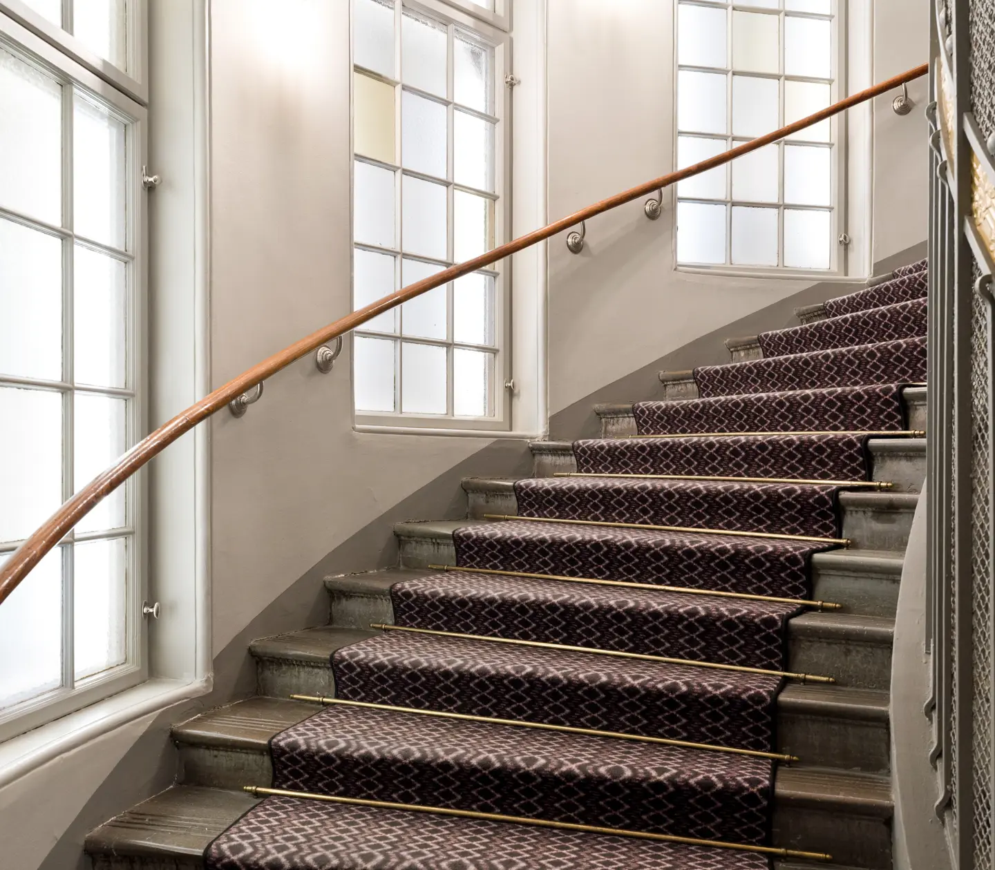 Stairs with big windows