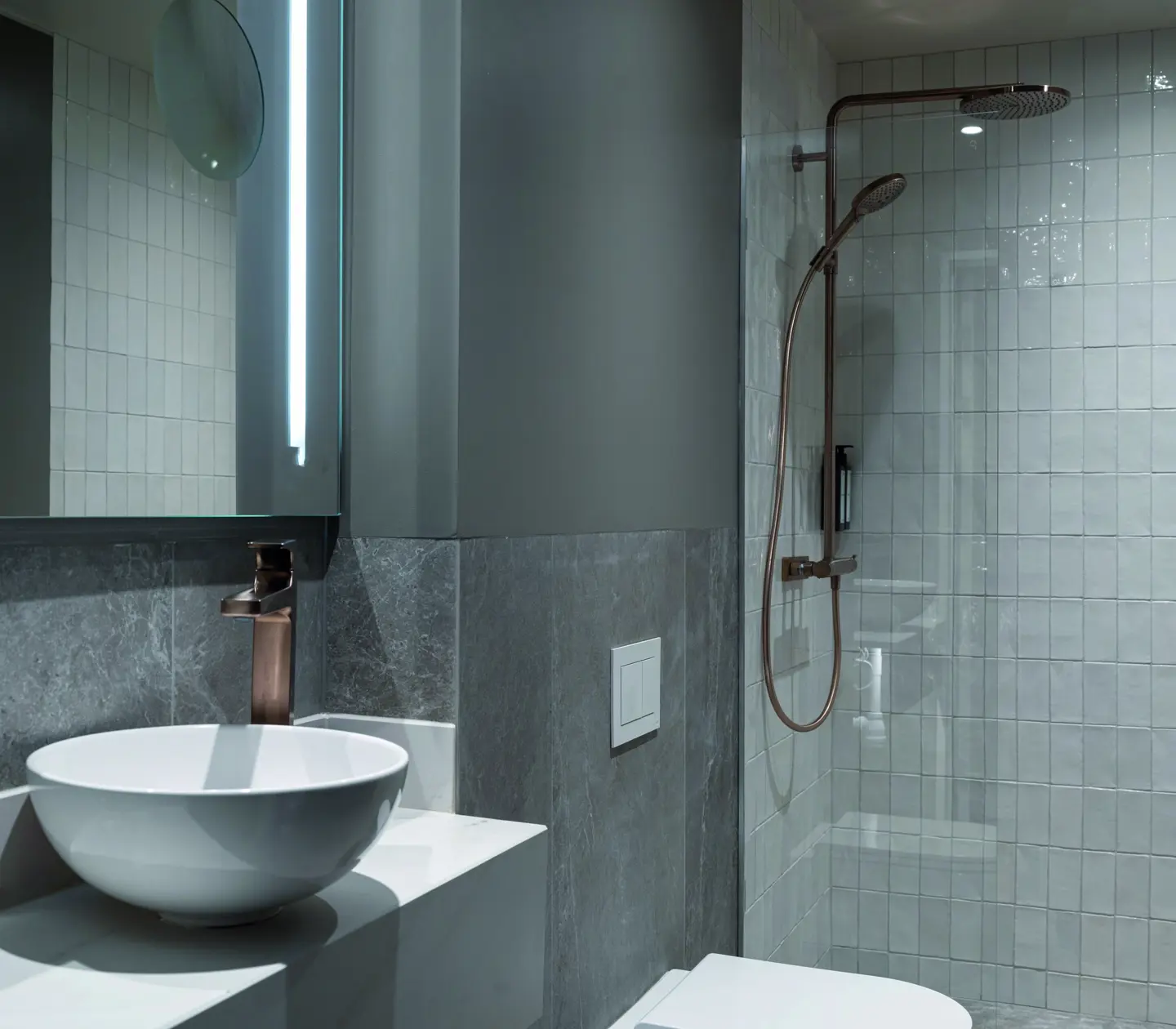 Bathroom with shower and toilet