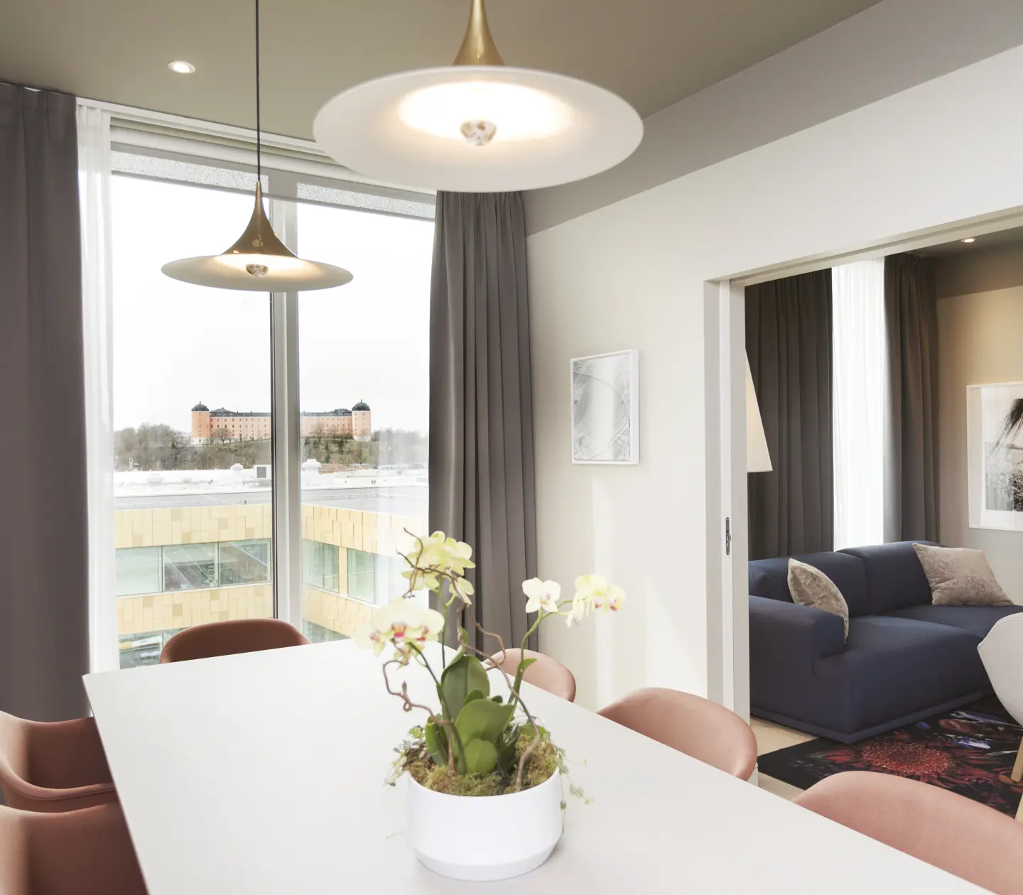 Cozy suite with dining area, sofa area and large window