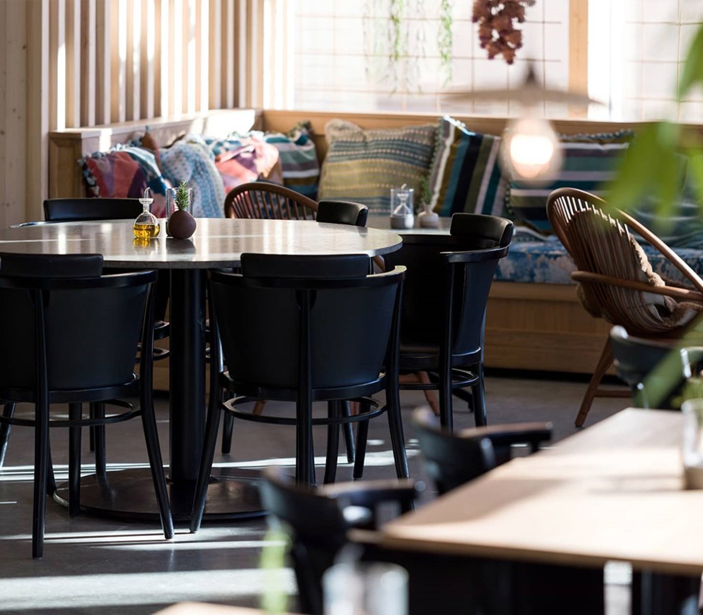 A cozy-looking corner in a restaurant