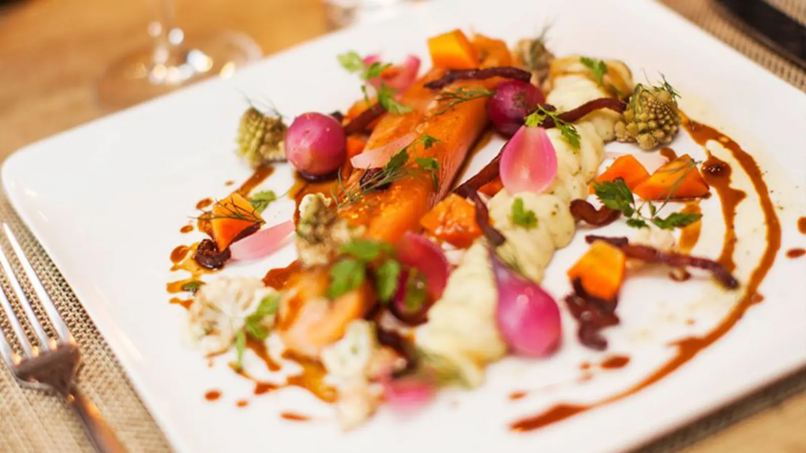 Colorful primroses served on a plate