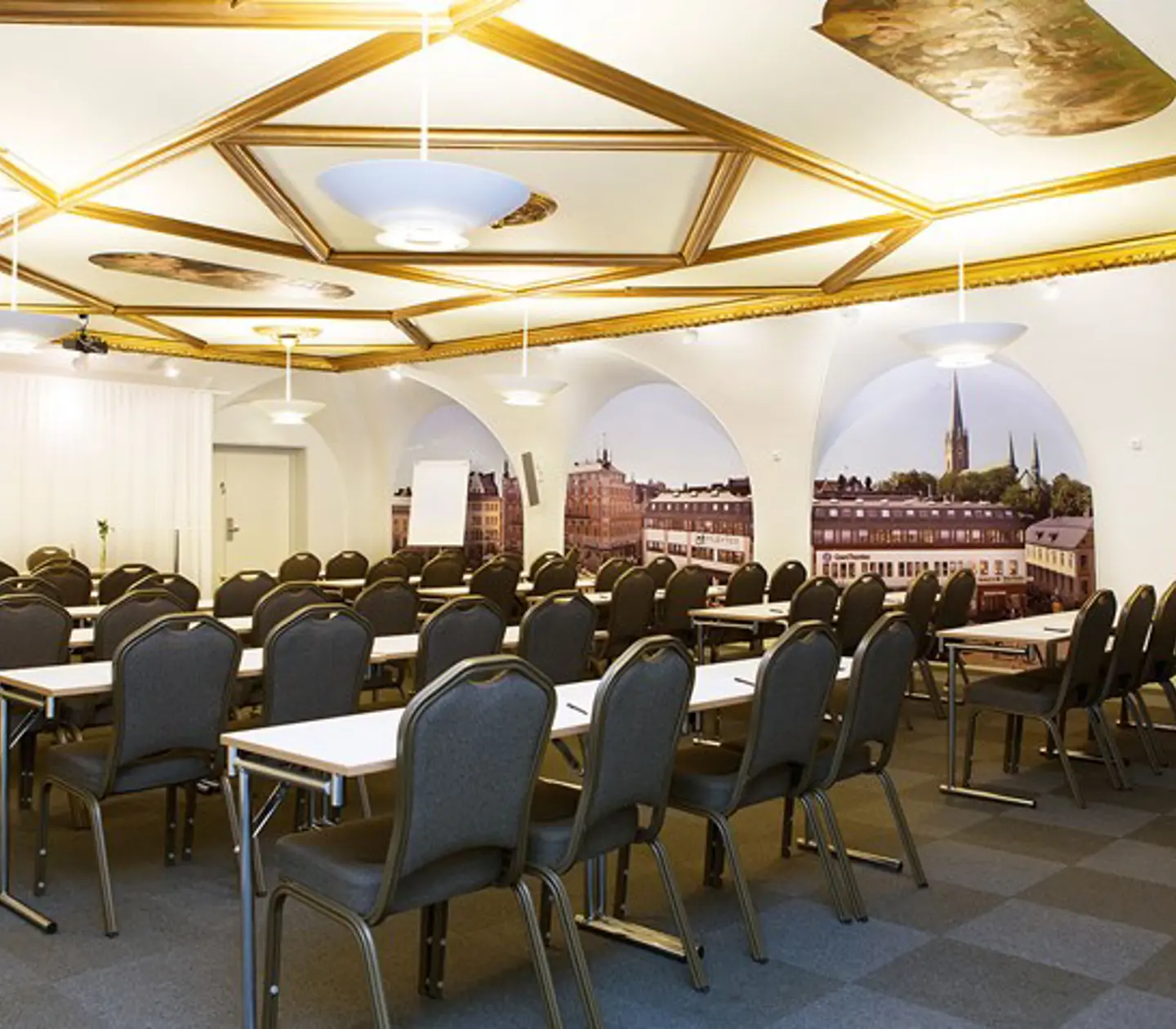 Conference room with bouquet