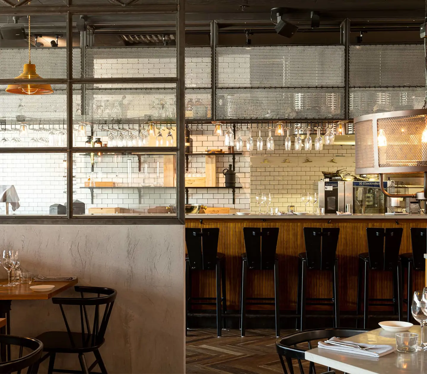 The bar counter in the Mimersalen dining room