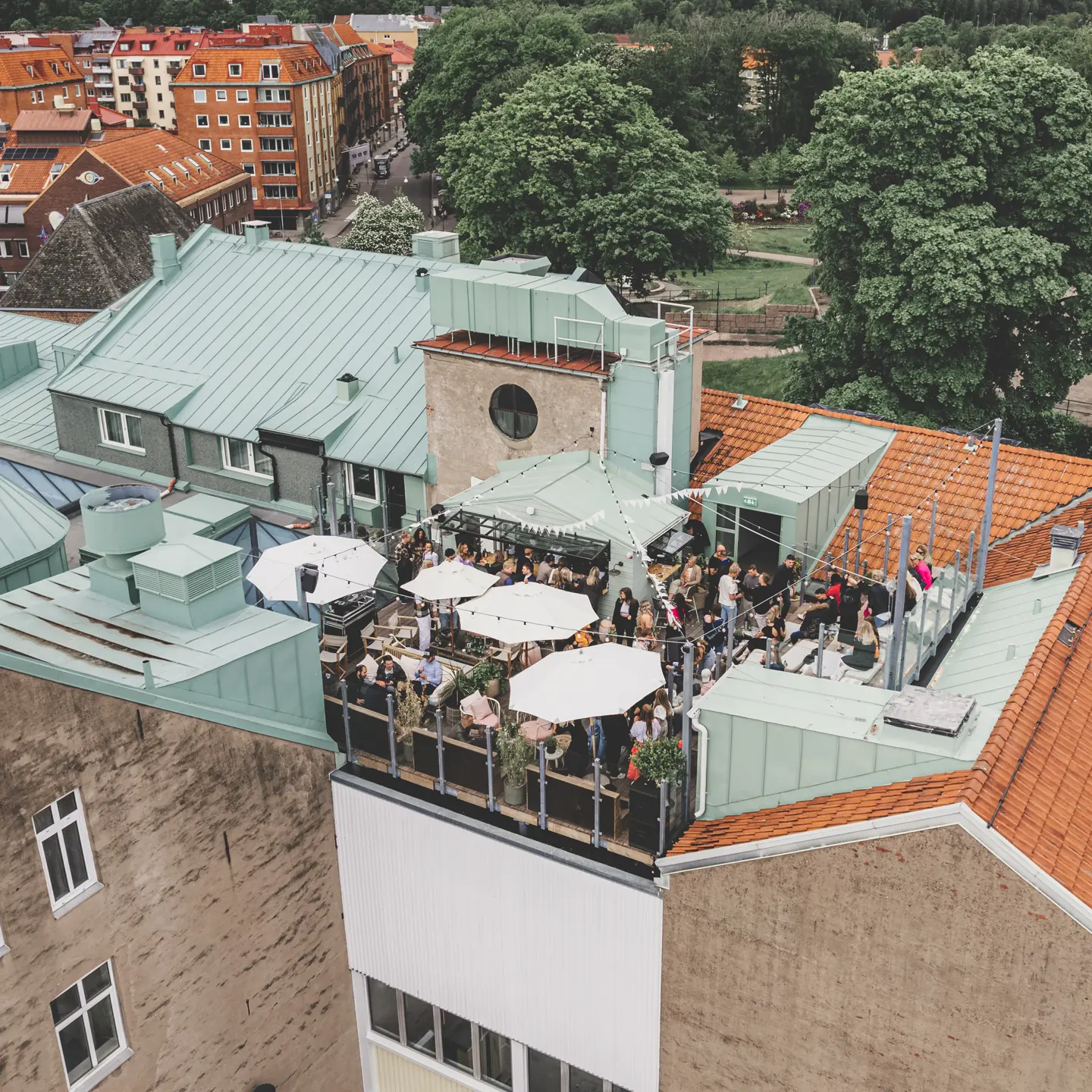 Rooftop filled with people